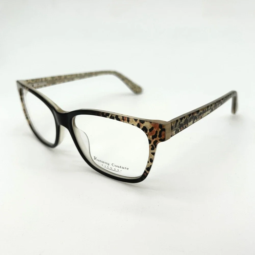 Womens Eyeglasses Frames Runway Couture RCE-305 Size 53-15-135 Leopard Print NEW